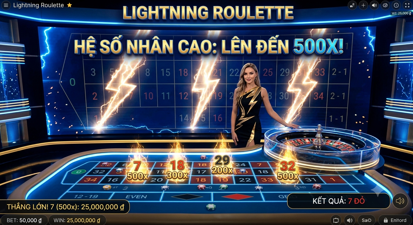 lightning roulette với hệ số nhân cao